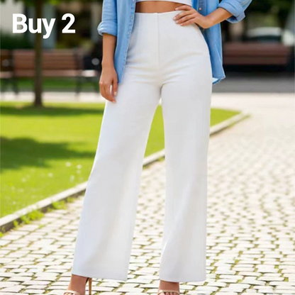 👖 מכנסי רגל רחבה מחוייטים | מותן גבוה אלגנטי עם זרימה אוורירית ✨ | S-3XL
