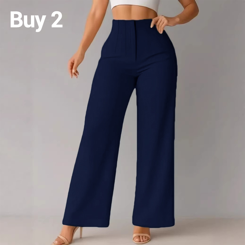 👖 מכנסי רגל רחבה מחוייטים | מותן גבוה אלגנטי עם זרימה אוורירית ✨ | S-3XL