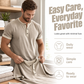 👕Men's Short Sleeve Breathable Henley Shirt– Breathable Textured Top With Contrast Trim✨