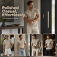 👕Men's Short Sleeve Breathable Henley Shirt– Breathable Textured Top With Contrast Trim✨