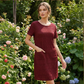 ⌛Limited-time offer-Women's Round Neck Textured Knee-Length Dress