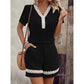 🔥Last-Day Sale-Women's V Neck Short Sleeve Top and Shorts Set