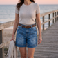 Stretchy Mid-Rise Bermuda Shorts – Cargo Pockets & All-Day Comfort