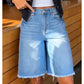 🎁2026 New Arrivals 50% OFF💥Women's Casual High Waisted Fringed Denim Shorts – Stretchy & raw hem – Perfect for summer, beach or casual outings – comfortable and trendy 🏖️✨