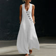 Women's Sleeveless V-Neck Jumpsuit with Pockets