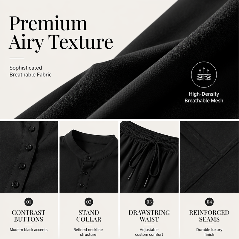⏳ LIMITED TIME 50% OFF! 🔥 Men's Minimalist Casual Shirt and Pants Set – Breathable Blend & Stylish Button Detail ☀️