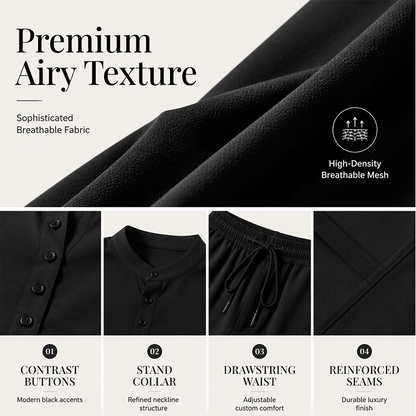 ⏳ LIMITED TIME 50% OFF! 🔥 Men's Minimalist Casual Shirt and Pants Set – Breathable Blend & Stylish Button Detail ☀️