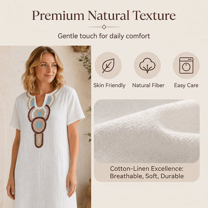 💗LAST DAY SALE 60% OFF⚡50K+ SOLD💕Women's Embroidered Maxi Dress with Front Slit