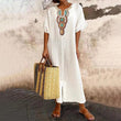 💗LAST DAY SALE 60% OFF⚡50K+ SOLD💕Women's Embroidered Maxi Dress with Front Slit