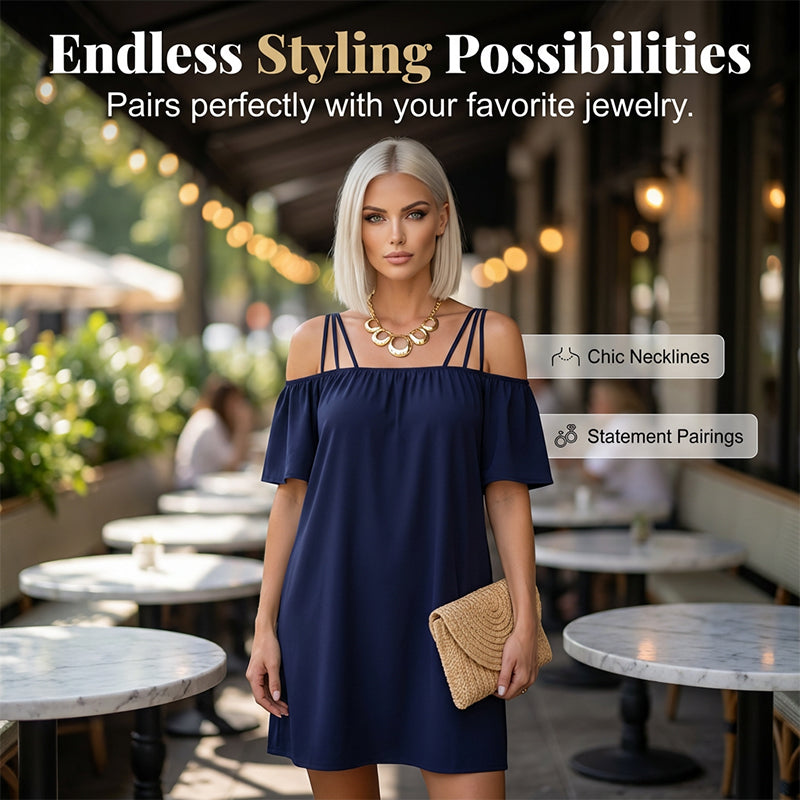 🔥HOT SALE 49% OFF!👗 Women's Elegant Solid Color Mini Dress