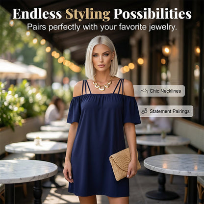 🔥HOT SALE 49% OFF!👗 Women's Elegant Solid Color Mini Dress