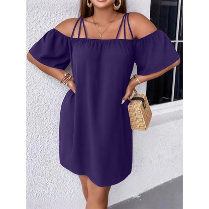 🔥HOT SALE 49% OFF!👗 Women's Elegant Solid Color Mini Dress