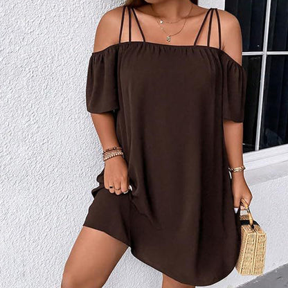 🔥HOT SALE 49% OFF!👗 Women's Elegant Solid Color Mini Dress