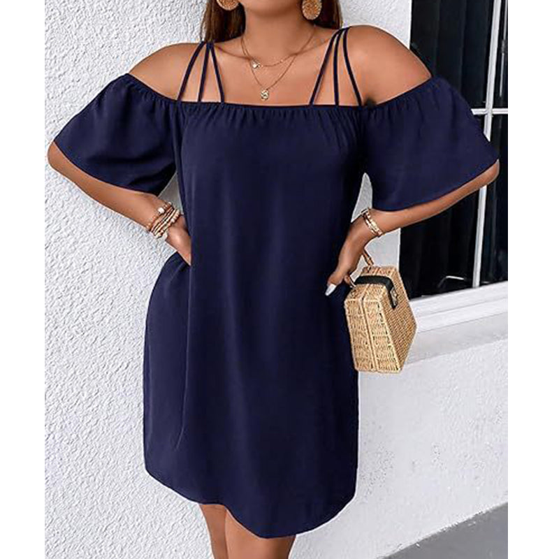 🔥HOT SALE 49% OFF!👗 Women's Elegant Solid Color Mini Dress