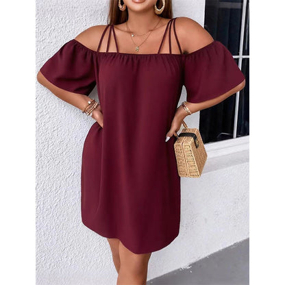 🔥HOT SALE 49% OFF!👗 Women's Elegant Solid Color Mini Dress