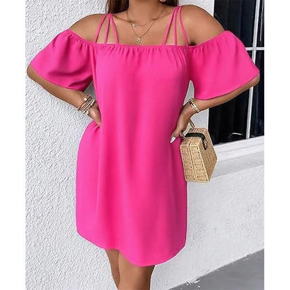 🔥HOT SALE 49% OFF!👗 Women's Elegant Solid Color Mini Dress