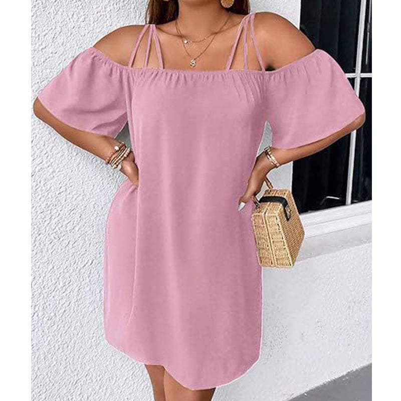 🔥HOT SALE 49% OFF!👗 Women's Elegant Solid Color Mini Dress