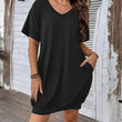 Women's Plus Size V-Neck T-Shirt Dress