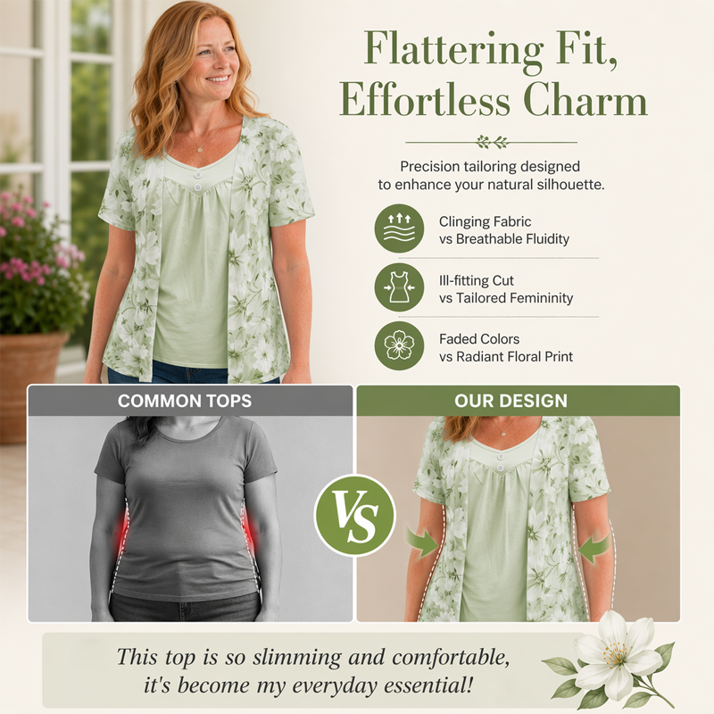 Women's Plus Size Floral Print Top