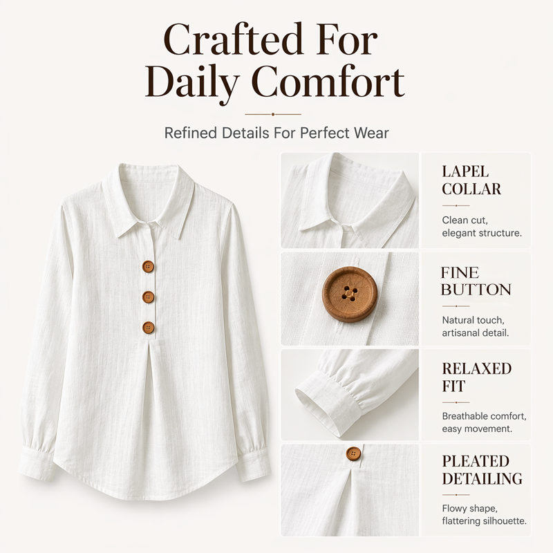Best Seller🔥 👚 Elegant button-down blouse with a wing collar—timeless and stylish for the office and everyday wear