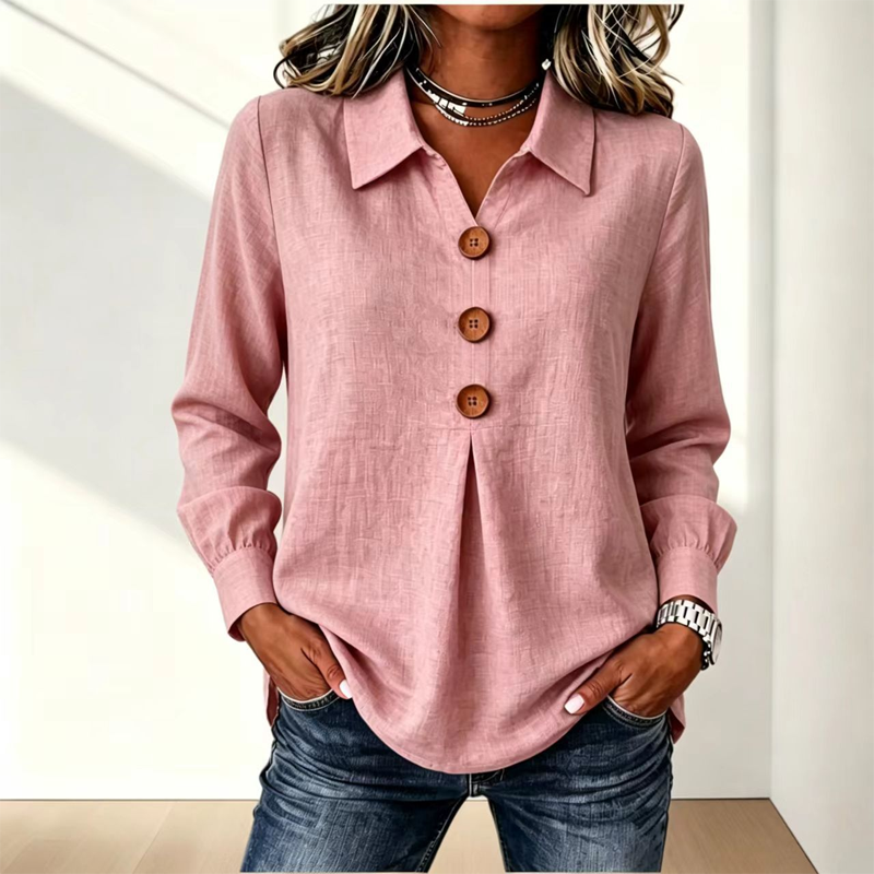 Best Seller🔥 👚 Elegant button-down blouse with a wing collar—timeless and stylish for the office and everyday wear