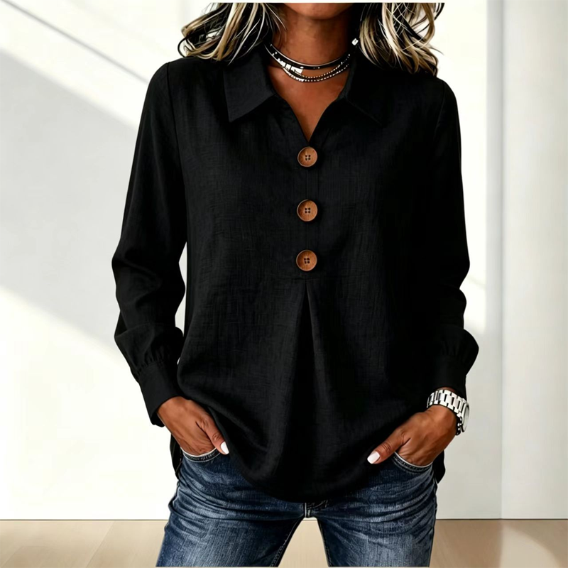 Best Seller🔥 👚 Elegant button-down blouse with a wing collar—timeless and stylish for the office and everyday wear