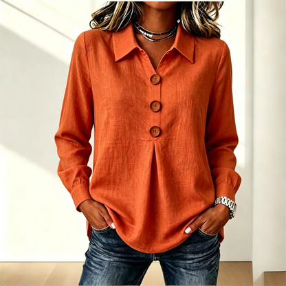 Best Seller🔥 👚 Elegant button-down blouse with a wing collar—timeless and stylish for the office and everyday wear