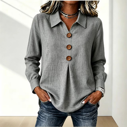 Best Seller🔥 👚 Elegant button-down blouse with a wing collar—timeless and stylish for the office and everyday wear