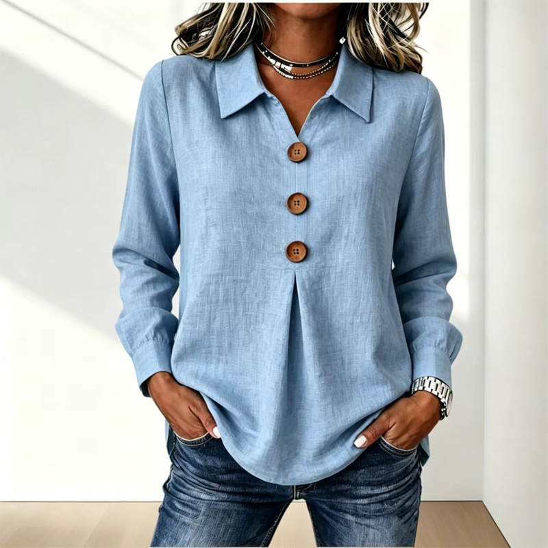 Best Seller🔥 👚 Elegant button-down blouse with a wing collar—timeless and stylish for the office and everyday wear