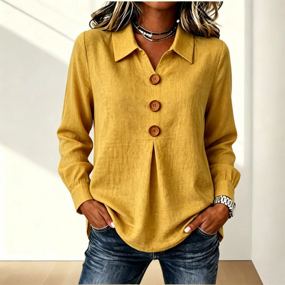 Best Seller🔥 👚 Elegant button-down blouse with a wing collar—timeless and stylish for the office and everyday wear