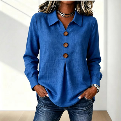 Best Seller🔥 👚 Elegant button-down blouse with a wing collar—timeless and stylish for the office and everyday wear