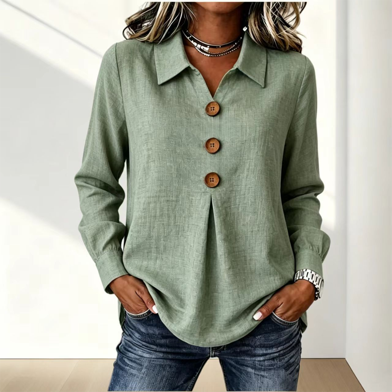 Best Seller🔥 👚 Elegant button-down blouse with a wing collar—timeless and stylish for the office and everyday wear