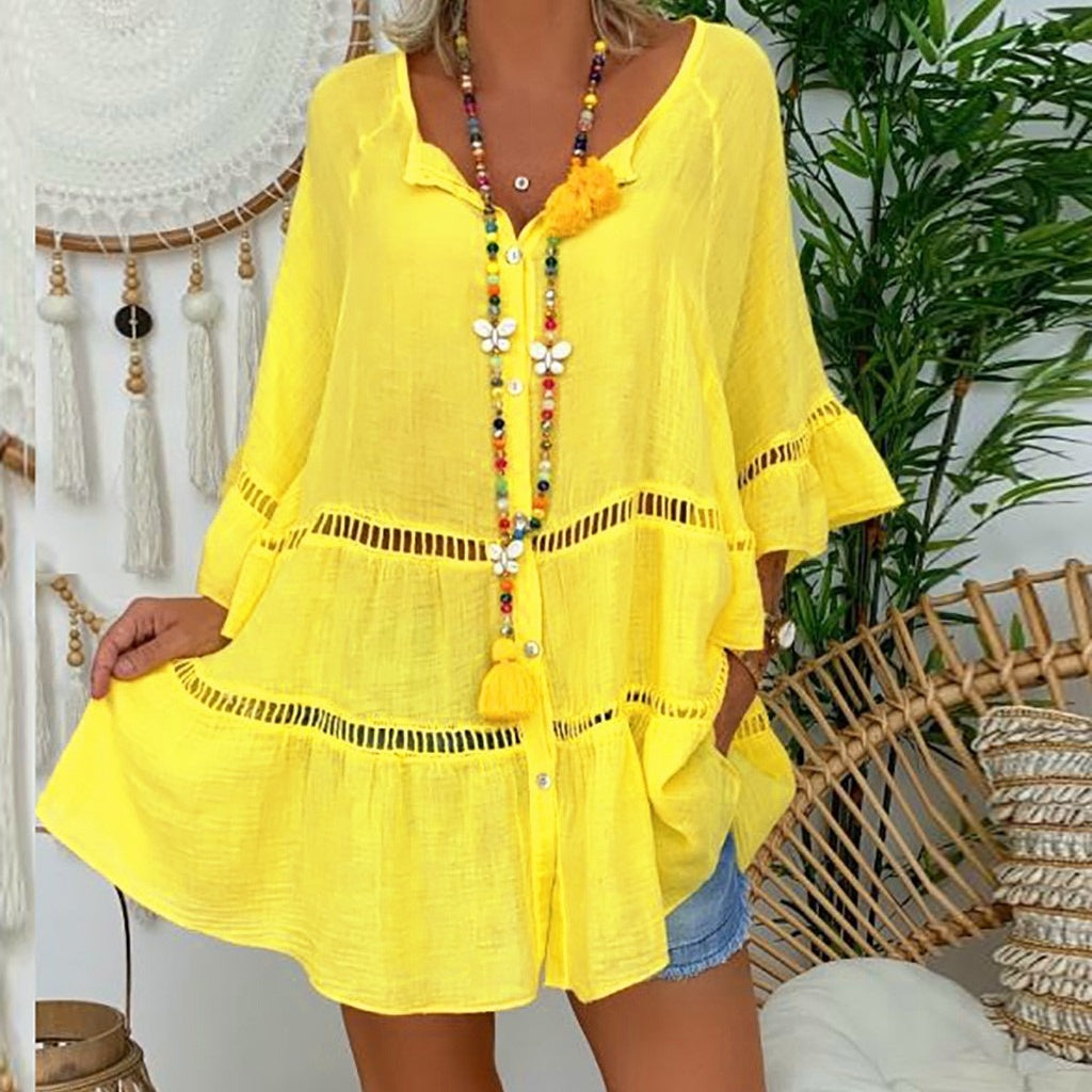 Women’s Casual Hollow Out V-Neck Dress