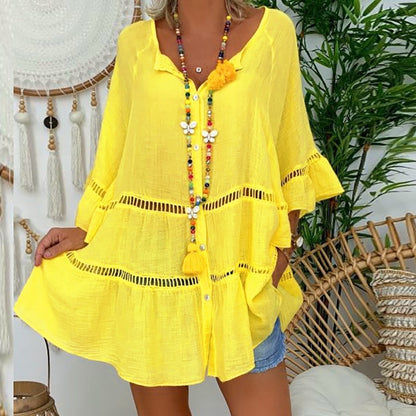 Women’s Casual Hollow Out V-Neck Dress