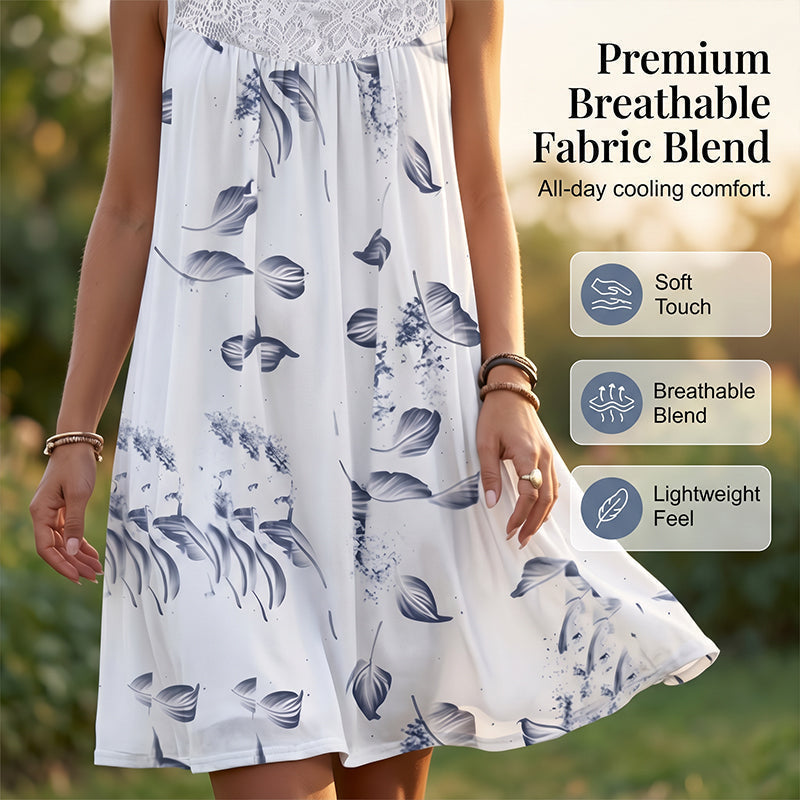 Women's Sleeveless Round Neck Printed Dress