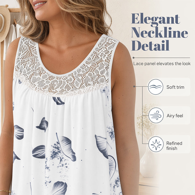 Women's Sleeveless Round Neck Printed Dress