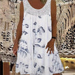 Women's Sleeveless Round Neck Printed Dress
