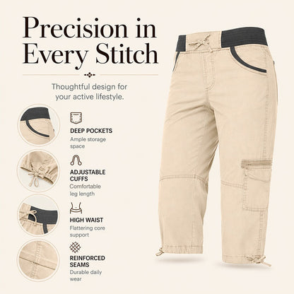 🛠️🌬️Women's High-Waist Cargo Capri Pants