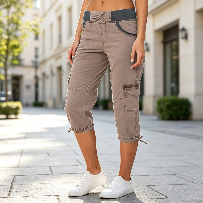 🛠️🌬️Women's High-Waist Cargo Capri Pants