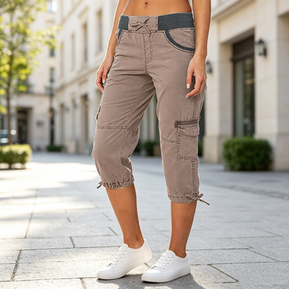 🛠️🌬️Women's High-Waist Cargo Capri Pants