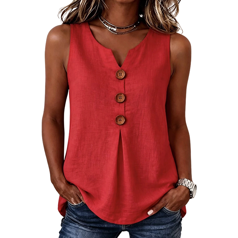 🔥 50% OFF⏰Women's V-Neck Sleeveless Cotton Linen Vest✨