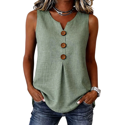 🔥 50% OFF⏰Women's V-Neck Sleeveless Cotton Linen Vest✨