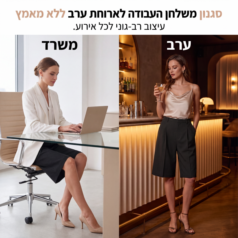 מכנסי ברמודה לנשים בחיתוך רופף
