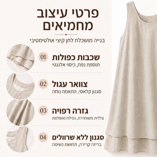 שמלת נשים ללא שרוולים בשכבה כפולה