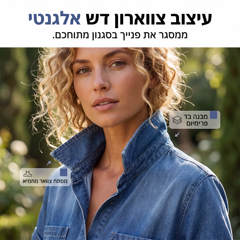סרבל ג'ינס קצר שרוול קז'ואל לנשים