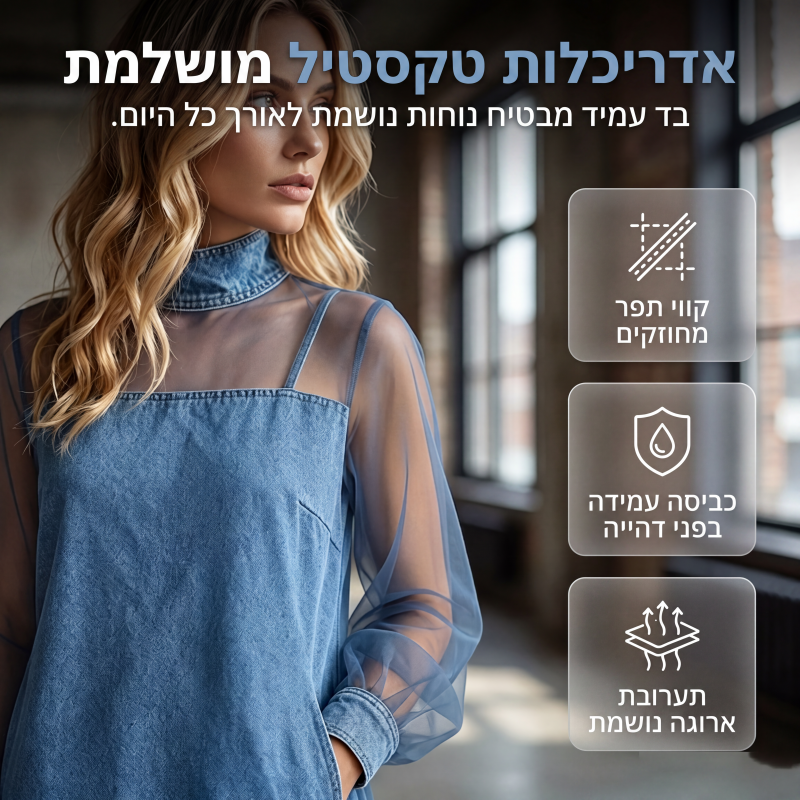 חצאית ג'ינס עם שרוולי פנס וצווארון מדומה