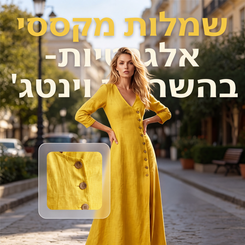 שמלת חולצה עם שרוולים ארוכים בהשראת וינטג'