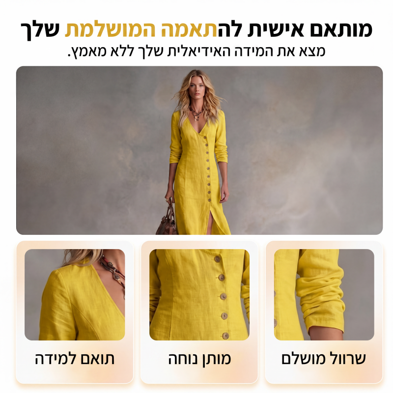 שמלת חולצה עם שרוולים ארוכים בהשראת וינטג'
