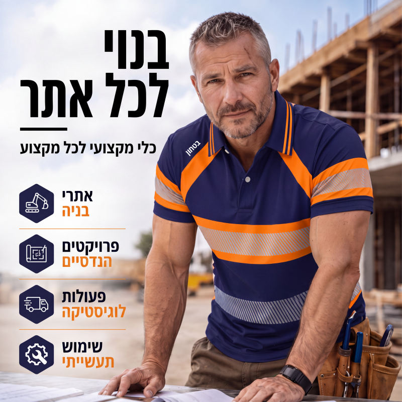 חולצת עגול לגברים בעל נראות גבוהה