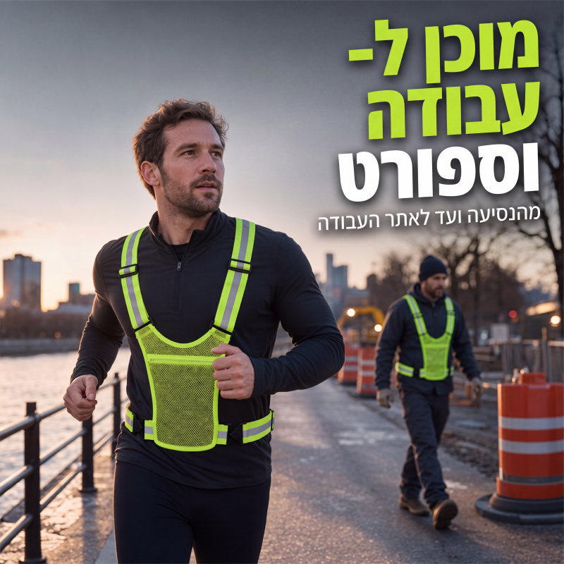 אפוד זריחה עם נראות גבוהה, ציוד בטיחות מותאם לריצה עם כיס